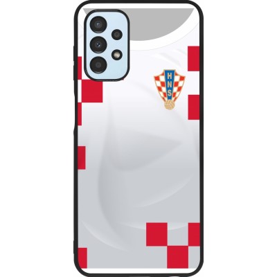 Coque Samsung Galaxy A13 5G - Silicone rigide noir Maillot de football Croatie 2022 personnalisable
