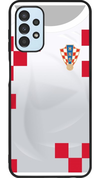 Coque Samsung Galaxy A13 5G - Silicone rigide noir Maillot de football Croatie 2022 personnalisable