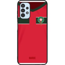 Coque Samsung Galaxy A13 5G - Silicone rigide noir Maillot de football Maroc 2022 personnalisable