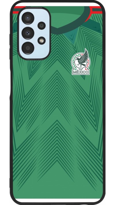 Coque Samsung Galaxy A13 5G - Silicone rigide noir Maillot de football Mexique 2022 personnalisable