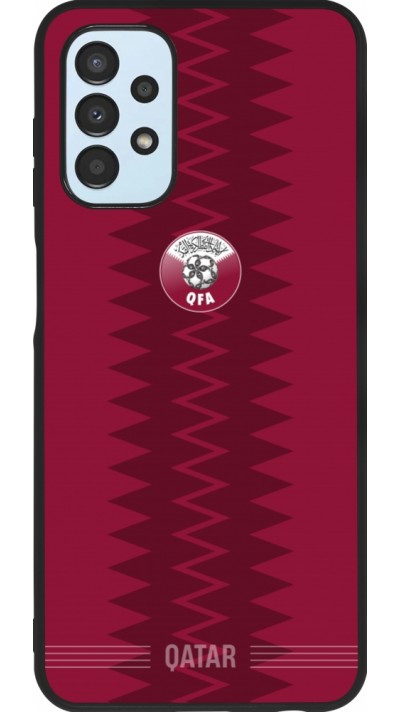 Coque Samsung Galaxy A13 5G - Silicone rigide noir Maillot de football Qatar 2026 personnalisable