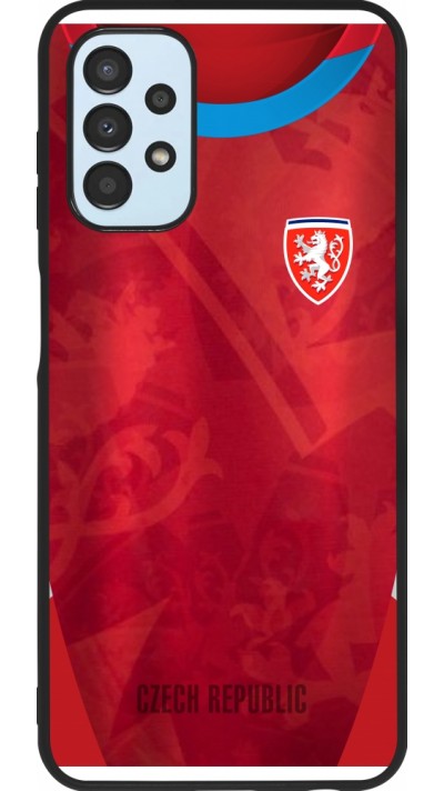 Coque Samsung Galaxy A13 5G - Silicone rigide noir Maillot de football République Tchèque personnalisable