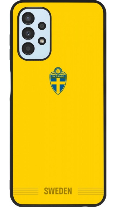 Coque Samsung Galaxy A13 5G - Silicone rigide noir Maillot de football Suède 2026 personnalisable