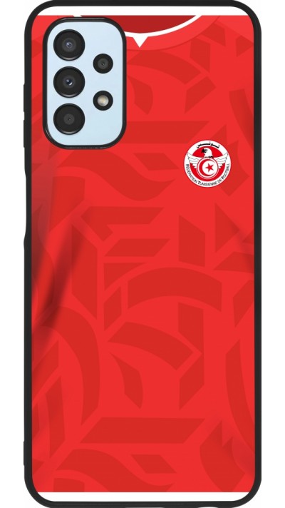 Coque Samsung Galaxy A13 5G - Silicone rigide noir Maillot de football Tunisie 2022 personnalisable