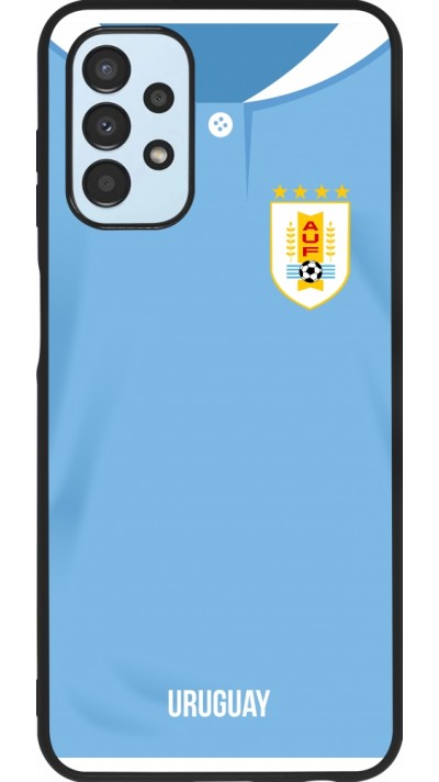 Coque Samsung Galaxy A13 5G - Silicone rigide noir Maillot de football Uruguay 2022 personnalisable