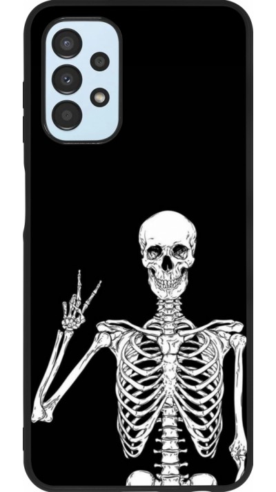 Samsung Galaxy A13 5G Case Hülle - Silikon schwarz Halloween 2023 peace skeleton