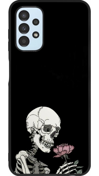 Coque Samsung Galaxy A13 5G - Silicone rigide noir Halloween 2023 rose and skeleton