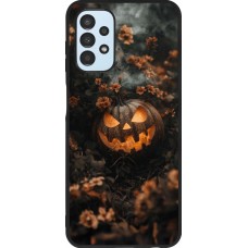 Coque Samsung Galaxy A13 5G - Silicone rigide noir Halloween 2025 Pumpkin with flowers