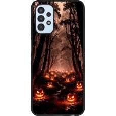 Coque Samsung Galaxy A13 5G - Silicone rigide noir Halloween 2025 Road of Terrifying Pumpkins