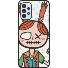 Coque Samsung Galaxy A13 5G - Silicone rigide noir Little Girl Sketch