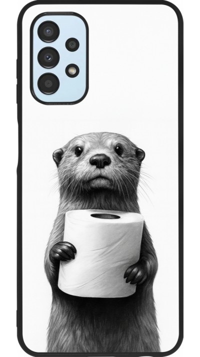 Samsung Galaxy A13 5G Case Hülle - Silikon schwarz Otter Toilettenpapier