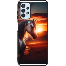 Coque Samsung Galaxy A13 5G - Silicone rigide noir Majestic Sunset Horse