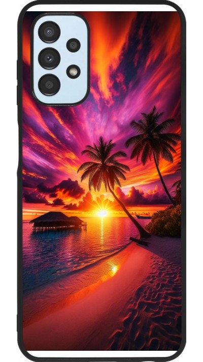 Coque Samsung Galaxy A13 5G - Silicone rigide noir Maldives Dusk Bliss