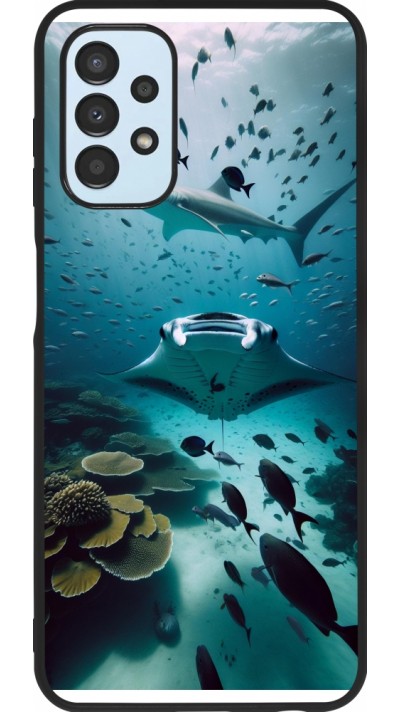 Coque Samsung Galaxy A13 5G - Silicone rigide noir Manta Lagon Nettoyage