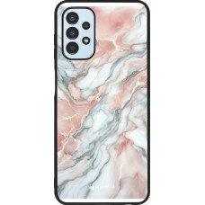 Coque Samsung Galaxy A13 5G - Silicone rigide noir Marbre Rose Lumineux