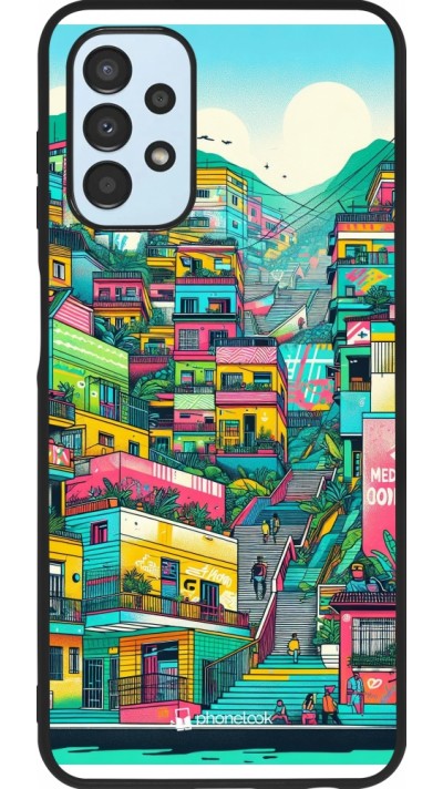 Coque Samsung Galaxy A13 5G - Silicone rigide noir Medellin Comuna 13 Art