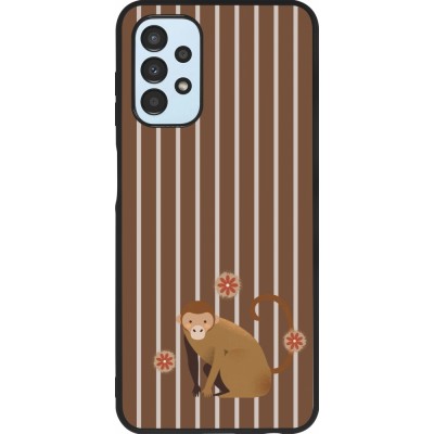 Coque Samsung Galaxy A13 5G - Silicone rigide noir Monkey with stripes