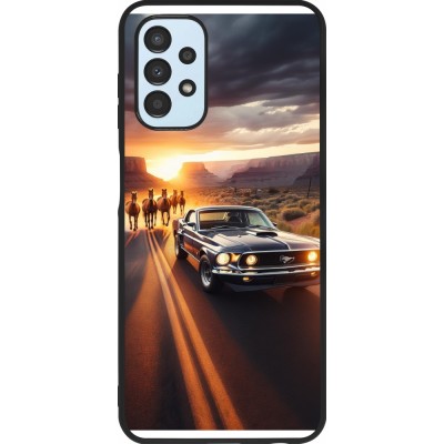 Coque Samsung Galaxy A13 5G - Silicone rigide noir Mustang 69 Grand Canyon
