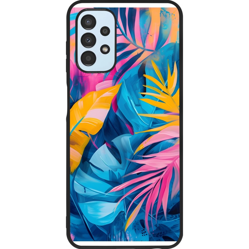 Coque Samsung Galaxy A13 5G - Silicone rigide noir Palms Blue