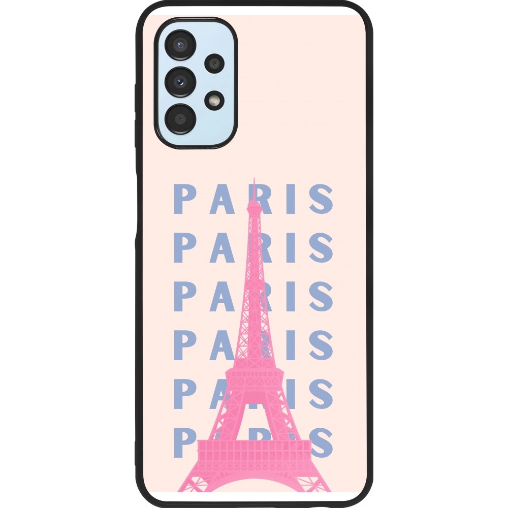 Coque Samsung Galaxy A13 5G - Silicone rigide noir Paris Pink Print