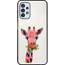 Coque Samsung Galaxy A13 5G - Silicone rigide noir Pink Girafe Paint