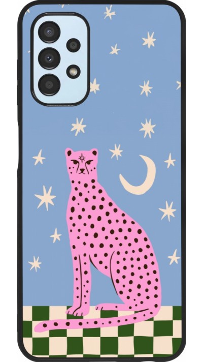 Coque Samsung Galaxy A13 5G - Silicone rigide noir Pink leopard with stars 2026