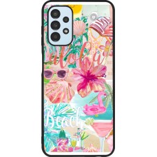 Samsung Galaxy A13 5G Case Hülle - Silikon schwarz Preppy Collage Aloha