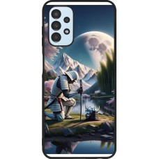 Coque Samsung Galaxy A13 5G - Silicone rigide noir Samurai Katana Lune