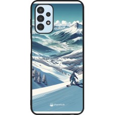Samsung Galaxy A13 5G Case Hülle - Silikon schwarz Snowboarder Berg