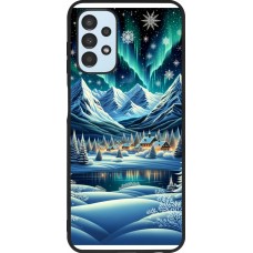 Coque Samsung Galaxy A13 5G - Silicone rigide noir Snowy Mountain Village Lake night