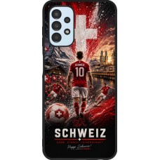Coque Samsung Galaxy A13 5G - Silicone rigide noir Football Schweiz splash 2026