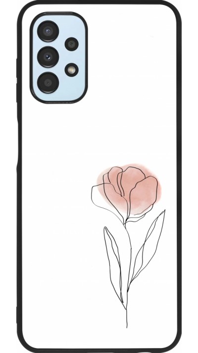 Coque Samsung Galaxy A13 5G - Silicone rigide noir Spring 23 minimalist flower