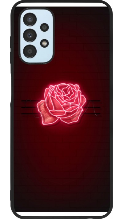 Coque Samsung Galaxy A13 5G - Silicone rigide noir Spring 23 neon rose