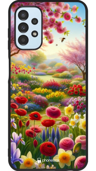 Coque Samsung Galaxy A13 5G - Silicone rigide noir Spring 25 Bouquet printemps