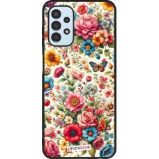 Coque Samsung Galaxy A13 5G - Silicone rigide noir Spring 25 printemps fleuri