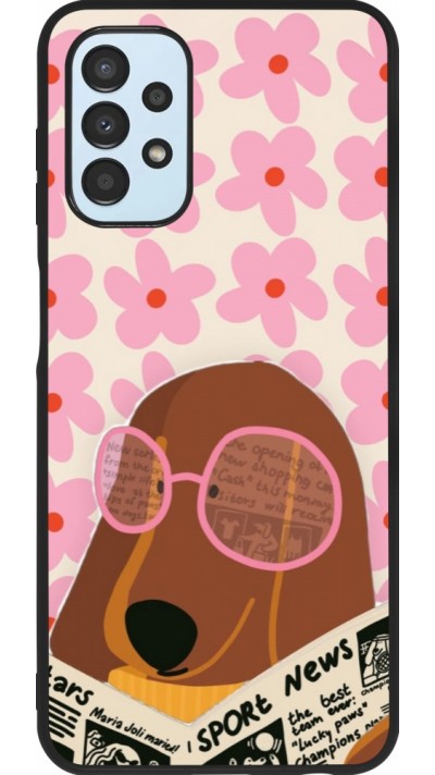 Samsung Galaxy A13 5G Case Hülle - Silikon schwarz Dog with newspaper Spring 2026