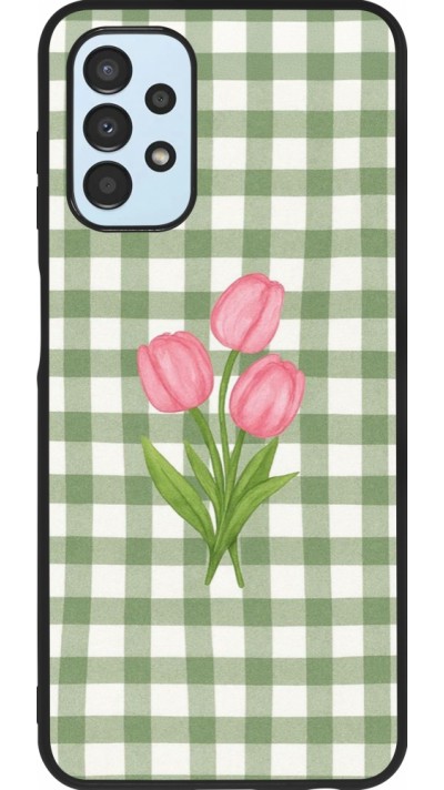 Samsung Galaxy A13 5G Case Hülle - Silikon schwarz Green vichy tulips Spring 2026