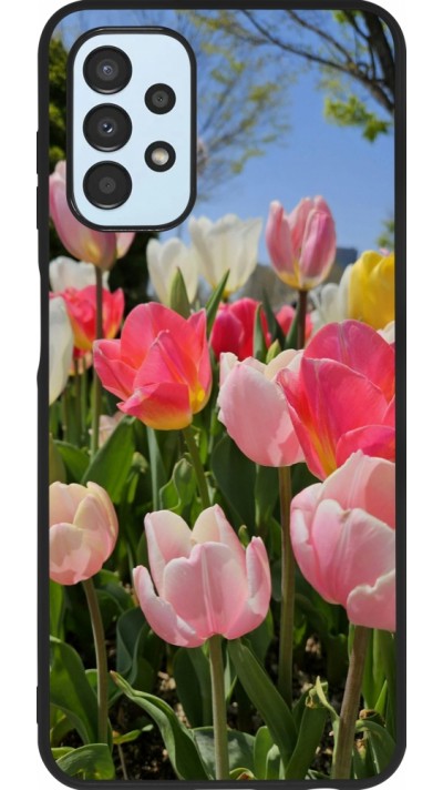 Samsung Galaxy A13 5G Case Hülle - Silikon schwarz Tulips Spring 2026