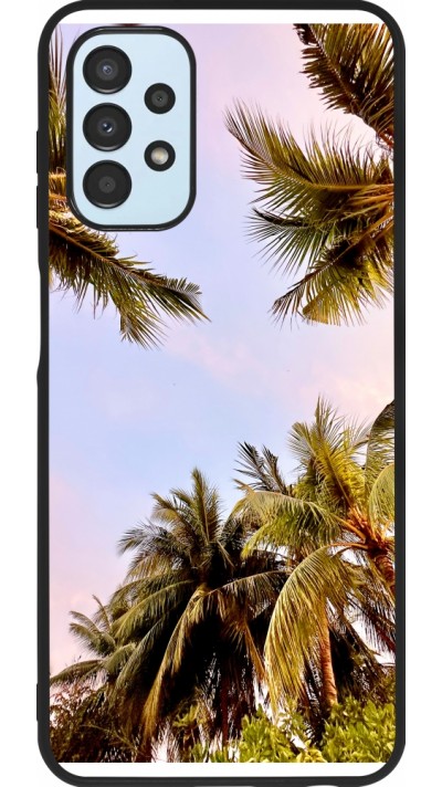 Coque Samsung Galaxy A13 5G - Silicone rigide noir Summer 2023 palm tree vibe