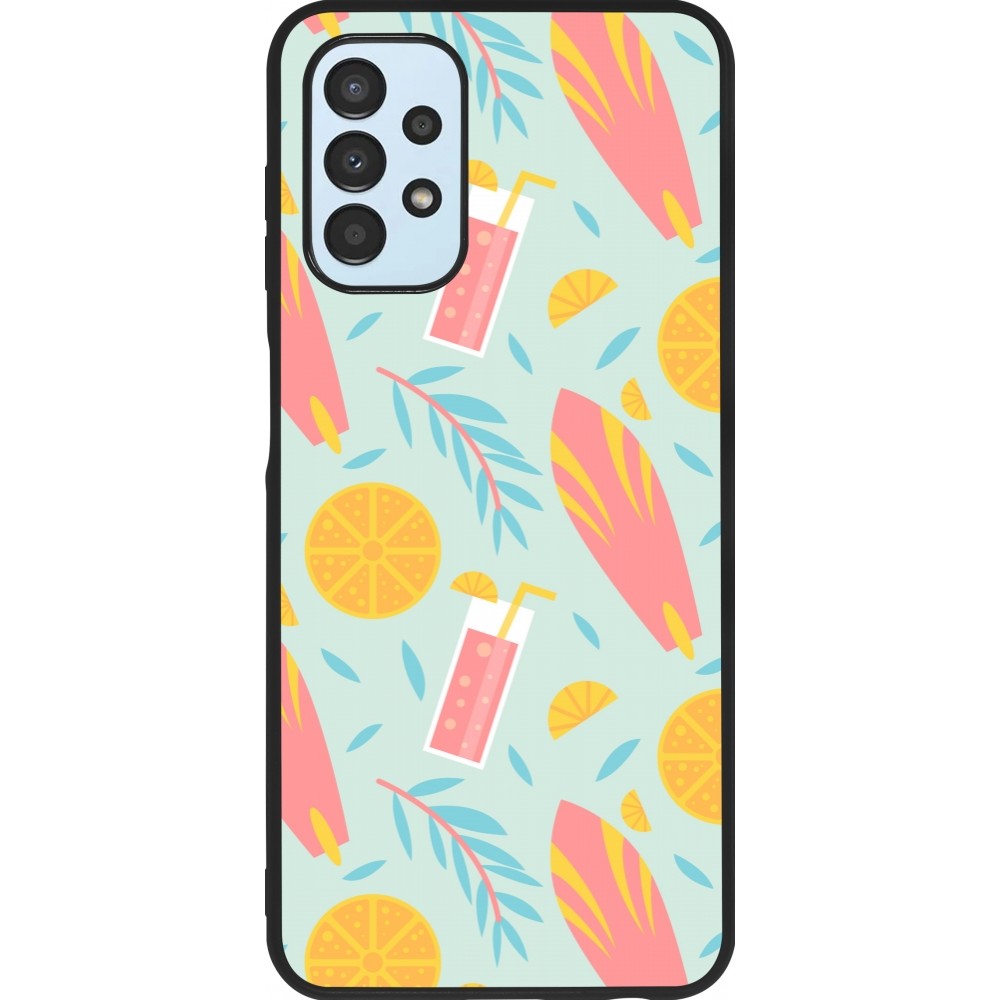 Coque Samsung Galaxy A13 5G - Silicone rigide noir Summer 2025 Pattern citron