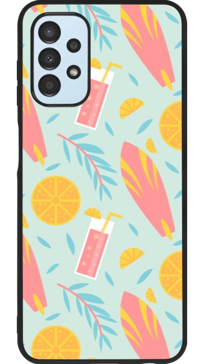 Coque Samsung Galaxy A13 5G - Silicone rigide noir Summer 2025 Pattern citron