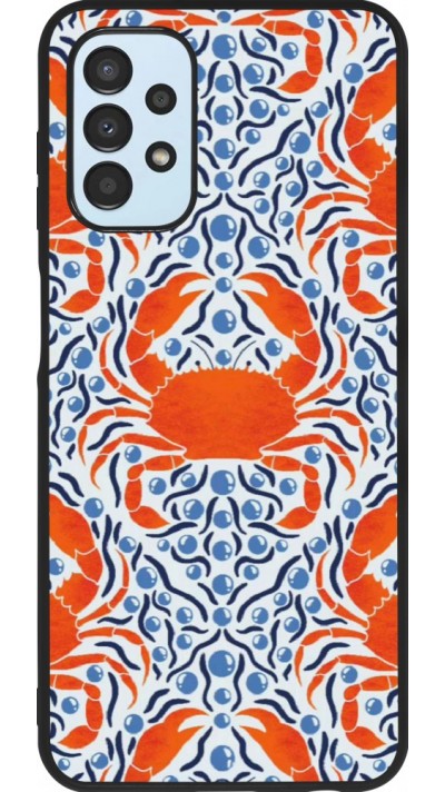 Coque Samsung Galaxy A13 5G - Silicone rigide noir Crabs and pearls Summer 2026