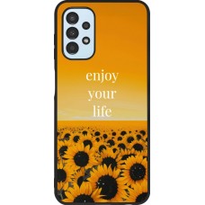 Samsung Galaxy A13 5G Case Hülle - Silikon schwarz Summer 2026 Enjoy your life