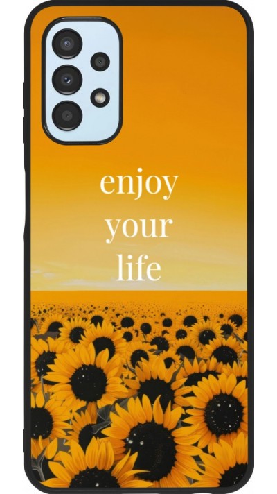 Samsung Galaxy A13 5G Case Hülle - Silikon schwarz Summer 2026 Enjoy your life