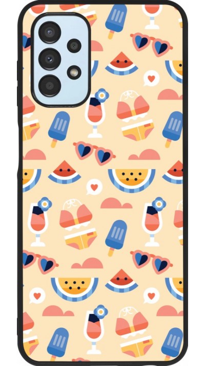 Coque Samsung Galaxy A13 5G - Silicone rigide noir Pattern Summer 2026