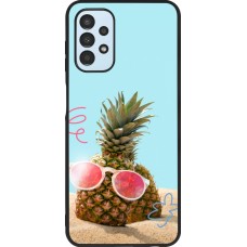 Coque Samsung Galaxy A13 5G - Silicone rigide noir Pineapple with glasses Summer 2026