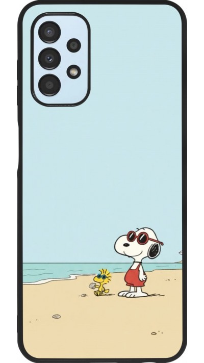 Coque Samsung Galaxy A13 5G - Silicone rigide noir Snoopy on the beach Summer 2026