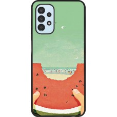 Coque Samsung Galaxy A13 5G - Silicone rigide noir Views through a watermelon Summer 2026