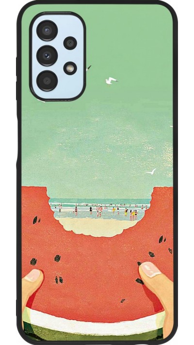 Coque Samsung Galaxy A13 5G - Silicone rigide noir Views through a watermelon Summer 2026
