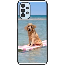 Coque Samsung Galaxy A13 5G - Silicone rigide noir Summer Dog on Paddle